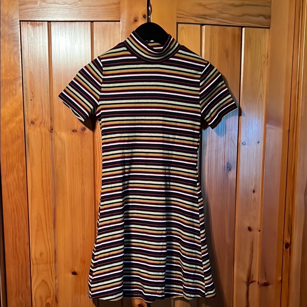 Striped Turtleneck Minidress